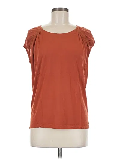 Pre-owned Jcrew Short Sleeve Top Orange Scoop Neck Tops