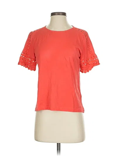Pre-owned Jcrew Short Sleeve Top Orange Sweetheart Neckline Tops