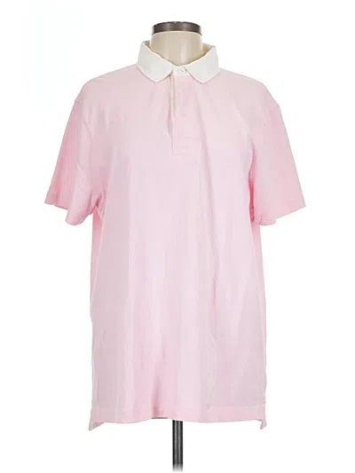 Pre-owned Jcrew Short Sleeve Top Pink Collared Neckline Tops
