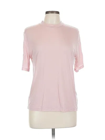 Pre-owned Jcrew Short Sleeve Top Pink Mock Neckline Tops