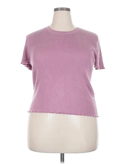 Pre-owned Jcrew Short Sleeve Top Pink Mock Neckline Tops