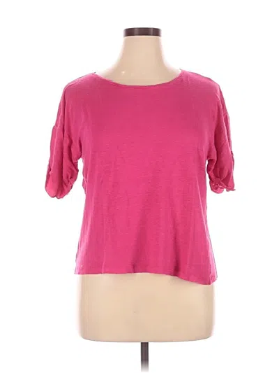 Pre-owned Jcrew Short Sleeve Top Pink Scoop Neck Tops