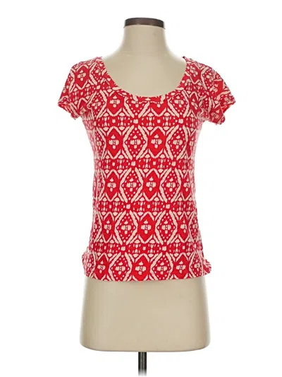 Pre-owned Jcrew Short Sleeve Top Red Sweetheart Neckline Tops