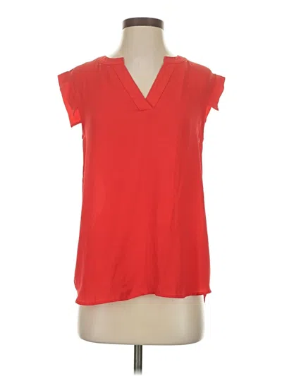Pre-owned Jcrew Short Sleeve Top Red V Neck Tops