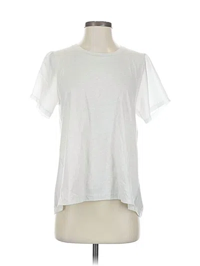 Pre-owned Jcrew Short Sleeve Top Silver Crew Neck Tops