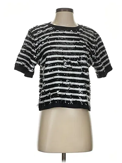 Pre-owned Jcrew Short Sleeve Top Silver Crew Neck Tops