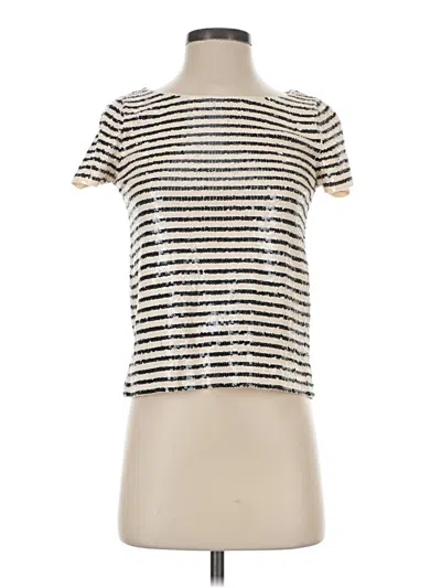 Jcrew Short Sleeve Top Silver Crew Neck Tops In Gray