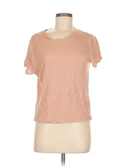 Pre-owned Jcrew Short Sleeve Top Tan Scoop Neck Tops In Brown
