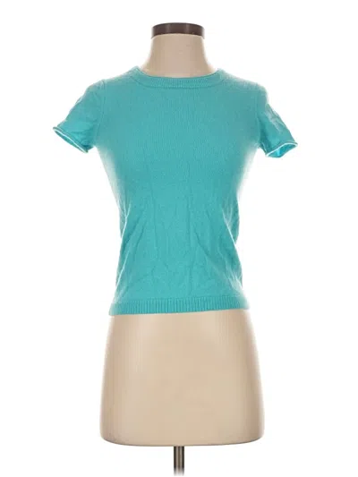 Pre-owned Jcrew Short Sleeve Top Teal Crew Neck Tops