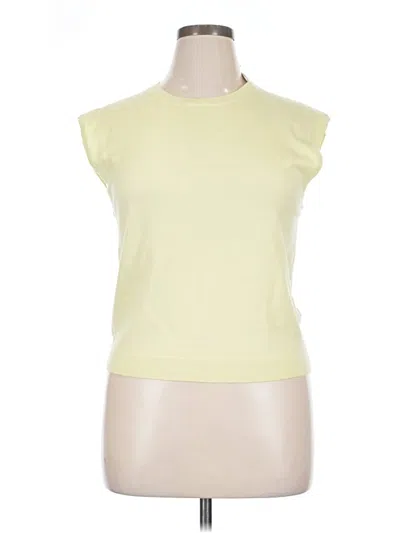 Pre-owned Jcrew Short Sleeve Top Yellow High Neck Tops