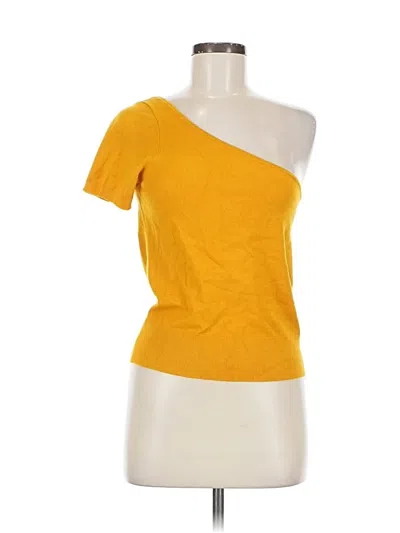 Pre-owned Jcrew Short Sleeve Top Yellow One Shoulder Neckline Tops
