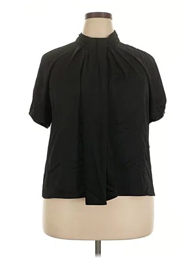 Pre-owned Jcrew Short Sleeve Turtleneck In Black