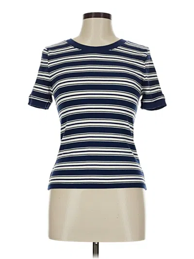 Pre-owned Jcrew Short Sleeve Turtleneck In Blue