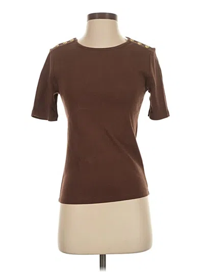 Pre-owned Jcrew Short Sleeve Turtleneck In Brown