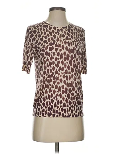 Pre-owned Jcrew Short Sleeve Turtleneck In Brown