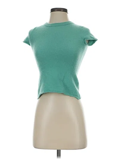 Pre-owned Jcrew Short Sleeve Turtleneck In Green