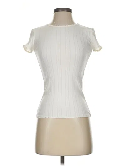Pre-owned Jcrew Short Sleeve Turtleneck In Ivory
