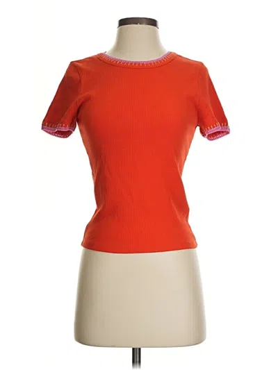 Jcrew Short Sleeve Turtleneck In Orange