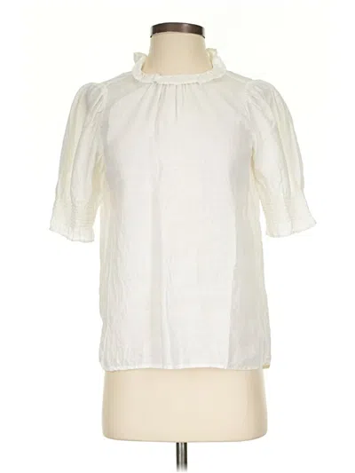 Pre-owned Jcrew Short Sleeve Turtleneck In White
