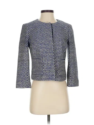 Pre-owned Jcrew Silk Blazer Jacket In Blue