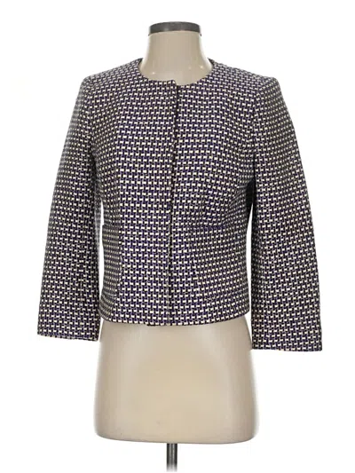 Pre-owned Jcrew Silk Blazer Jacket In Blue