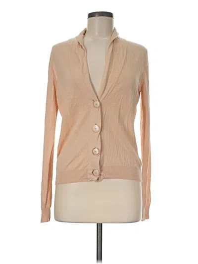 Pre-owned Jcrew Silk Cardigan Sweater In Tan