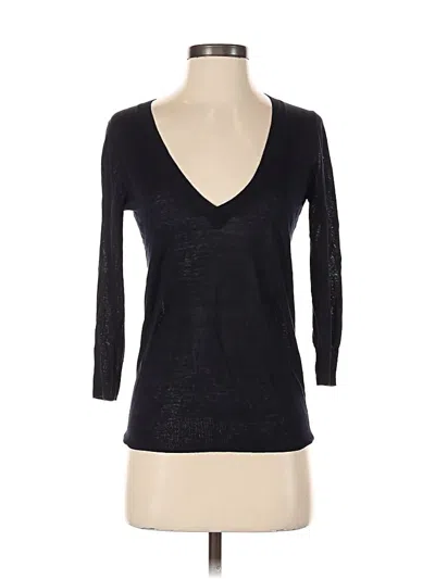 Pre-owned Jcrew Silk Pullover Sweater In Black