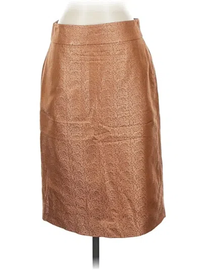 Pre-owned Jcrew Silk Skirt In Brown