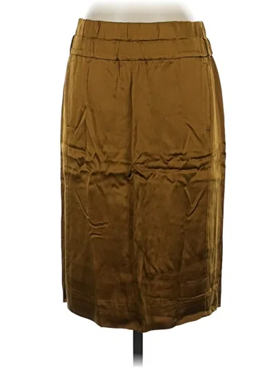 Pre-owned Jcrew Silk Skirt In Brown