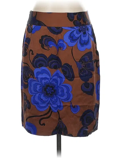 Pre-owned Jcrew Silk Skirt In Brown