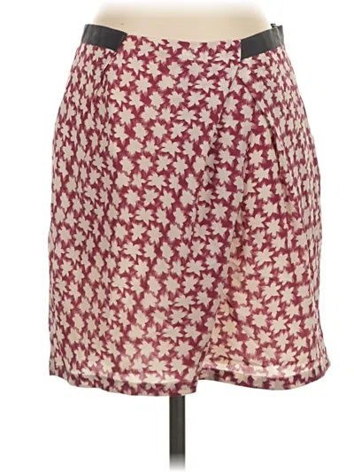 Pre-owned Jcrew Silk Skirt In Burgundy