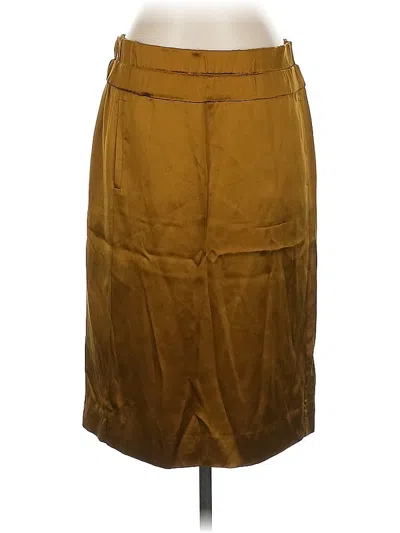 Pre-owned Jcrew Silk Skirt In Gold
