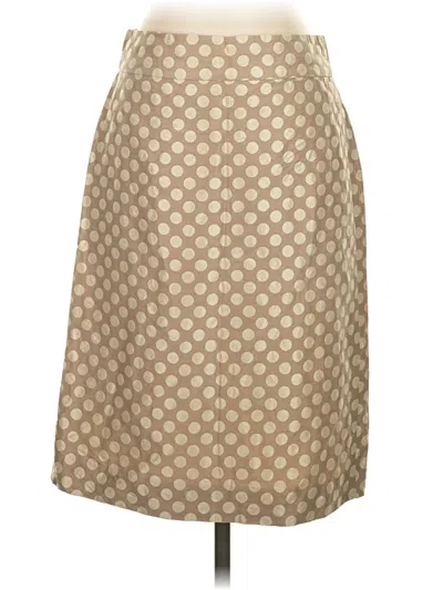 Pre-owned Jcrew Silk Skirt In Tan
