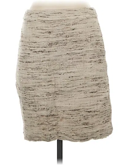 Pre-owned Jcrew Silk Skirt In Tan