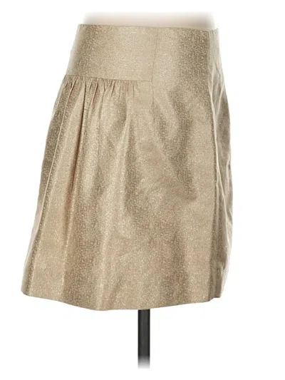 Pre-owned Jcrew Silk Skirt In Tan