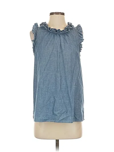 Pre-owned Jcrew Sleeveless Blouse In Blue