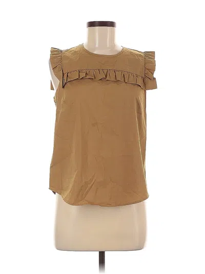Pre-owned Jcrew Sleeveless Blouse In Brown