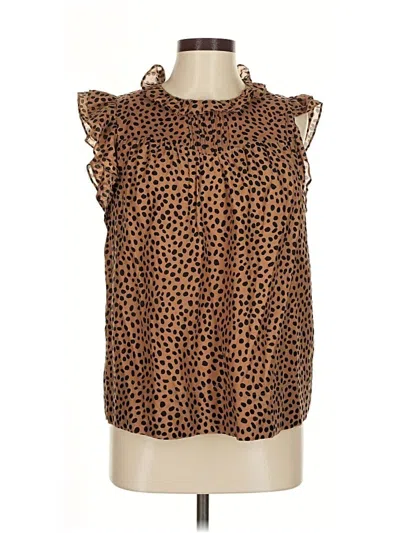 Pre-owned Jcrew Sleeveless Blouse In Brown