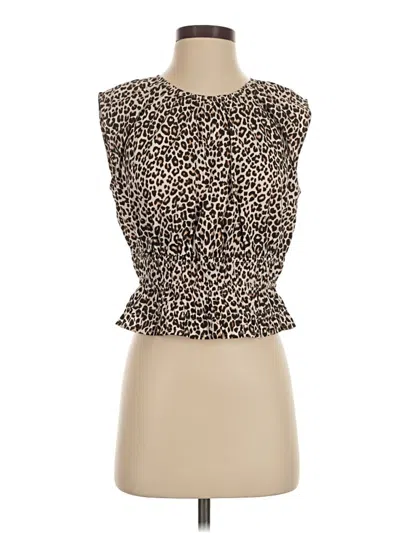 Pre-owned Jcrew Sleeveless Blouse In Brown