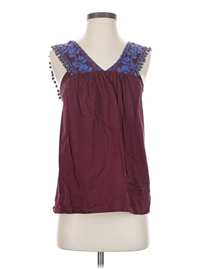 Pre-owned Jcrew Sleeveless Blouse In Burgundy