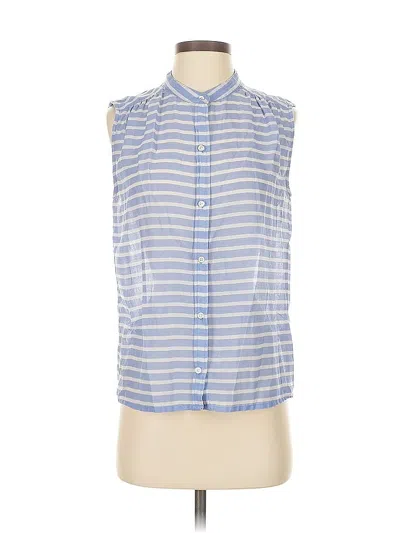 Pre-owned Jcrew Sleeveless Button Down Shirt In Blue