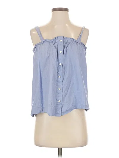 Pre-owned Jcrew Sleeveless Button Down Shirt In Blue