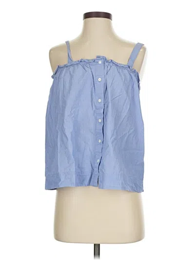 Pre-owned Jcrew Sleeveless Button Down Shirt In Blue