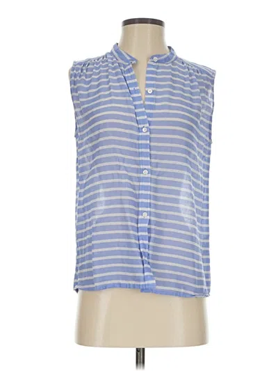 Pre-owned Jcrew Sleeveless Button Down Shirt In Blue