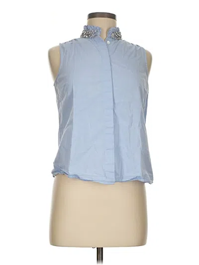 Pre-owned Jcrew Sleeveless Button Down Shirt In Blue