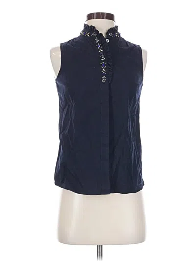 Pre-owned Jcrew Sleeveless Button Down Shirt In Blue
