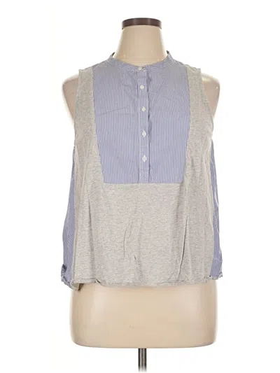 Pre-owned Jcrew Sleeveless Button Down Shirt In Gray