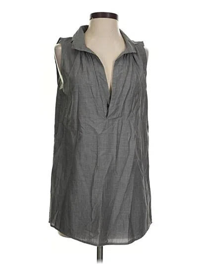 Pre-owned Jcrew Sleeveless Button Down Shirt In Gray