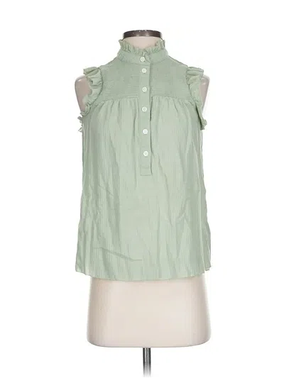 Pre-owned Jcrew Sleeveless Button Down Shirt In Green