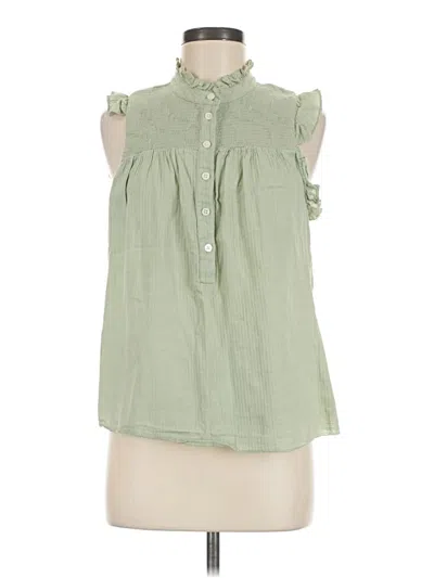Pre-owned Jcrew Sleeveless Button Down Shirt In Green